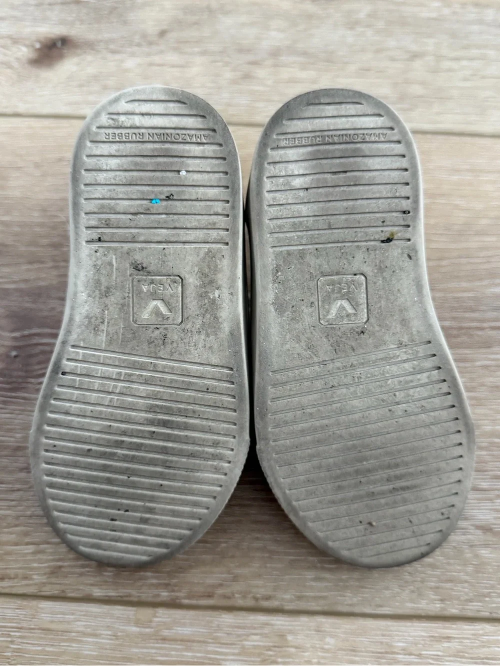 Veja Kids White Sneakers with Blue V Logo